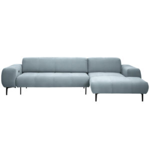 HOEKSTOELSET, pastelblauwe chenille