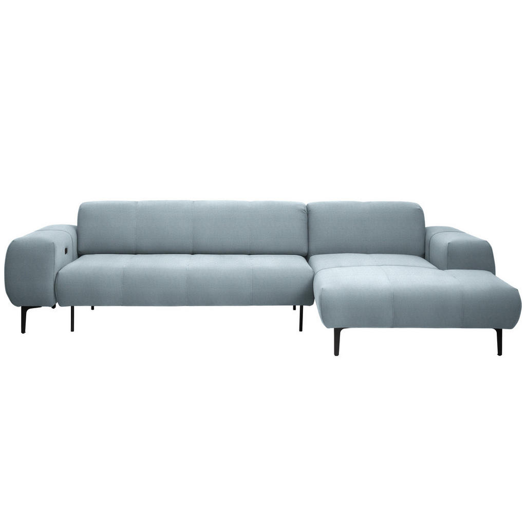 HOEKSTOELSET, pastelblauwe chenille