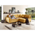 HOEKSTOELENSET, geel microvelours thumbnail 5