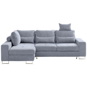 HOEKSTOELSET, gladde grijze stof