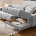 HOEKSTOELENSET, grijs-wit chenille thumbnail 4