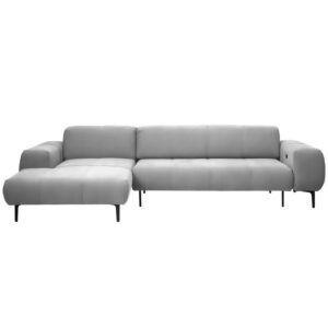 HOEKSTOELENSET, grijs-wit chenille