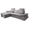 HOEKSTOELSET, grijs microvelours