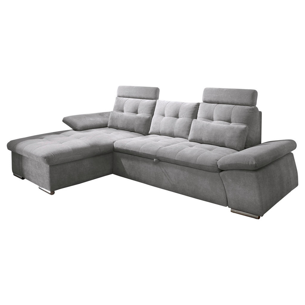 HOEKSTOELSET, grijs microvelours