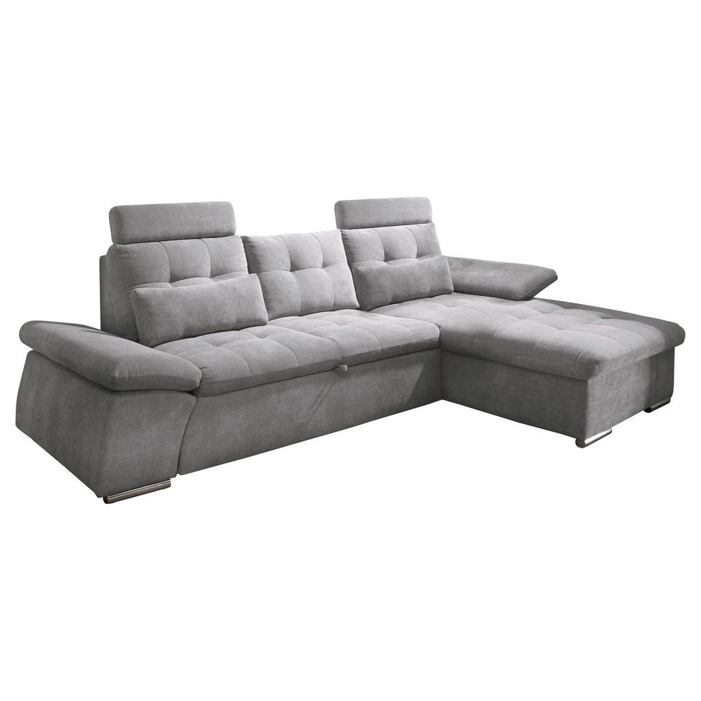 HOEKSTOELSET, grijs microvelours
