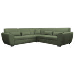 HOEKSTOELSET, gladde groene stof thumbnail 1