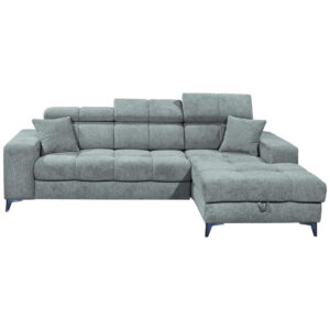 HOEKSTOELENSET, lichtblauwe chenille