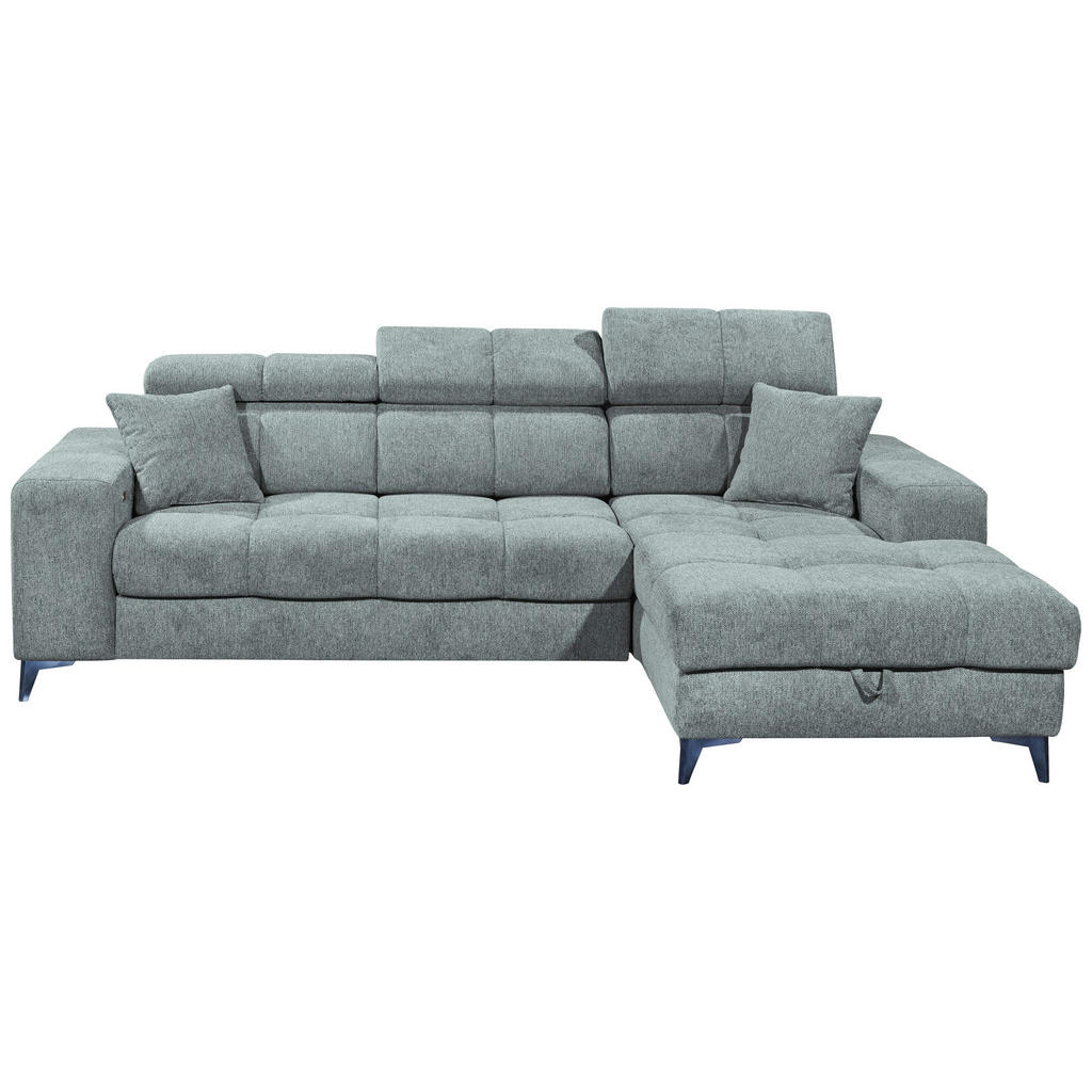 HOEKSTOELENSET, lichtblauwe chenille