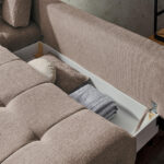 HOEKSTOELENSET, lichtbruine chenille thumbnail 6