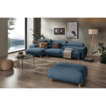 HOEKSTOELSET, velours donkerblauw thumbnail 2