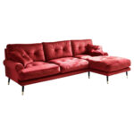 HOEKZITSET, donkerrood fluweel thumbnail 2