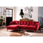 HOEKZITSET, donkerrood fluweel thumbnail 4