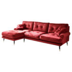 HOEKZITSET, donkerrood fluweel thumbnail 2