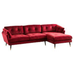 HOEKZITSET, donkerrood fluweel thumbnail 2