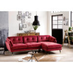 HOEKZITSET, donkerrood fluweel thumbnail 4