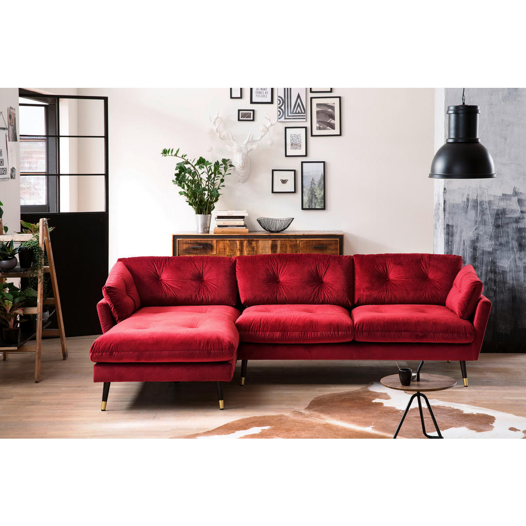 HOEKZITSET, donkerrood fluweel