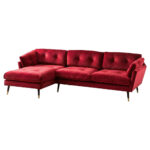 HOEKZITSET, donkerrood fluweel thumbnail 2