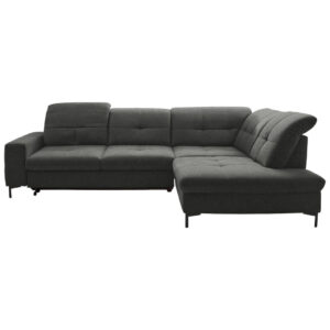 HOEKSTOELENSET, donkergrijs chenille