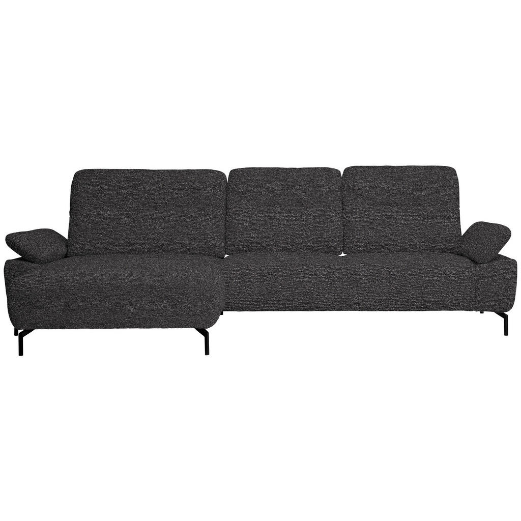 HOEKSTOELSET, chenille, gladde donkergrijze stof