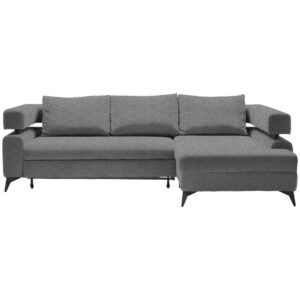 HOEKSTOELENSET, donkergrijs chenille