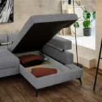 HOEKSTOELENSET, donkergrijs chenille thumbnail 6