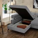 HOEKSTOELENSET, donkergrijs chenille thumbnail 5