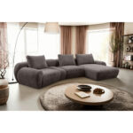 HOEKSTOELENSET, donkergrijs chenille thumbnail 2