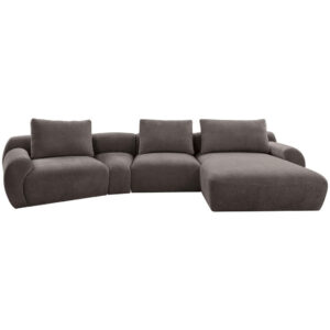 HOEKSTOELENSET, donkergrijs chenille