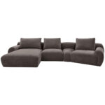 HOEKSTOELENSET, donkergrijs chenille thumbnail 1