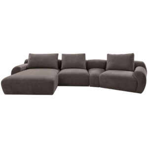 HOEKSTOELENSET, donkergrijs chenille