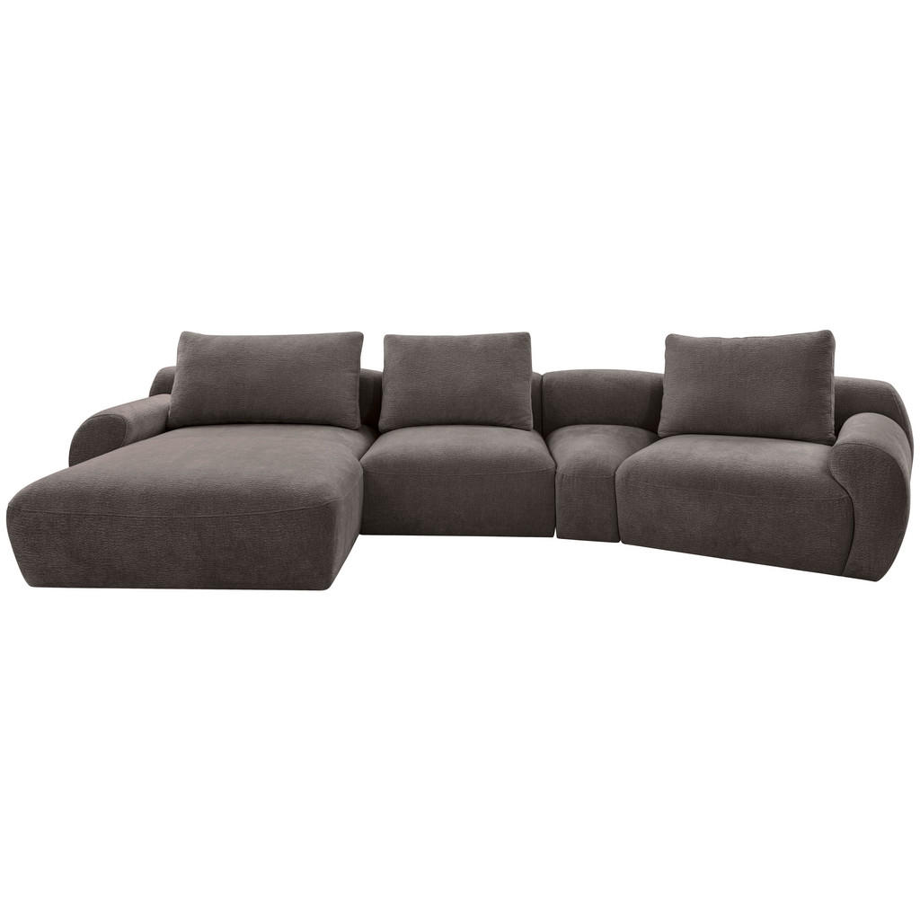 HOEKSTOELENSET, donkergrijs chenille
