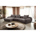 HOEKSTOELENSET, donkergrijs chenille thumbnail 2