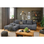HOEKSTOELENSET, donkergrijs chenille thumbnail 2