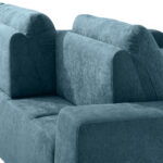 HOEKSTOELSET, gladde turquoise stof thumbnail 5