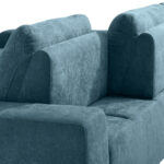 HOEKSTOELSET, gladde turquoise stof thumbnail 4