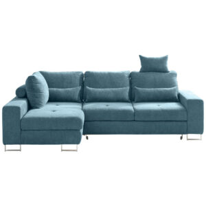 HOEKSTOELSET, gladde turquoise stof