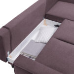 HOEKSTOELENSET, velours paars thumbnail 5