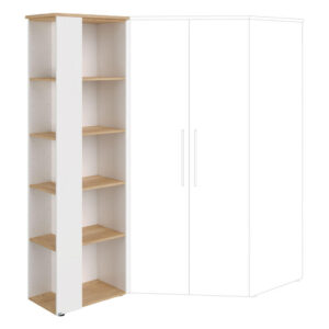 HOEKPLANK 40,2/206/64,2 cm eikenkleur, wit