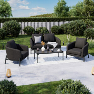 LOUNGESET stof aluminium