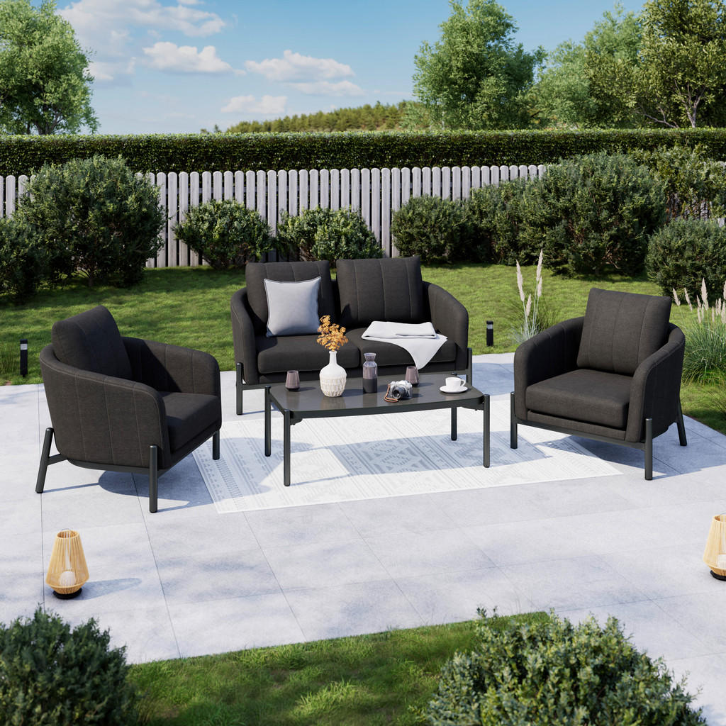 LOUNGESET stof aluminium