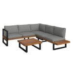 LOUNGE SET stof acacia massief staal thumbnail 2