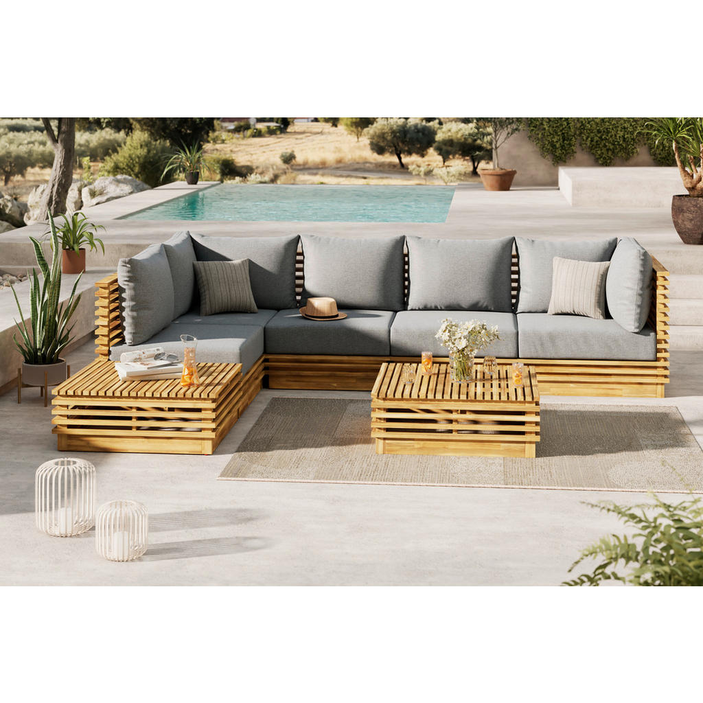 LOUNGE GARNITURA acacia volledig massief