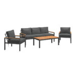 LOUNGE SET acacia geheel massief aluminium thumbnail 2