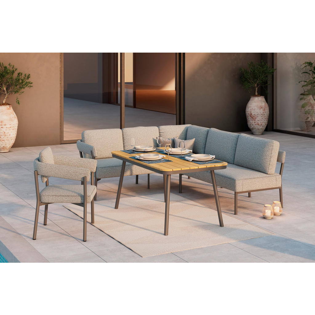LOUNGE SET stof aluminium, staal