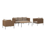 LOUNGE SET acacia geheel massief staal thumbnail 2