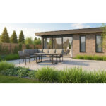 LOUNGE SET gladde stof aluminium thumbnail 2