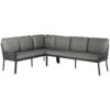 LOUNGE SET gladde stof aluminium