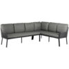LOUNGE SET gladde stof aluminium