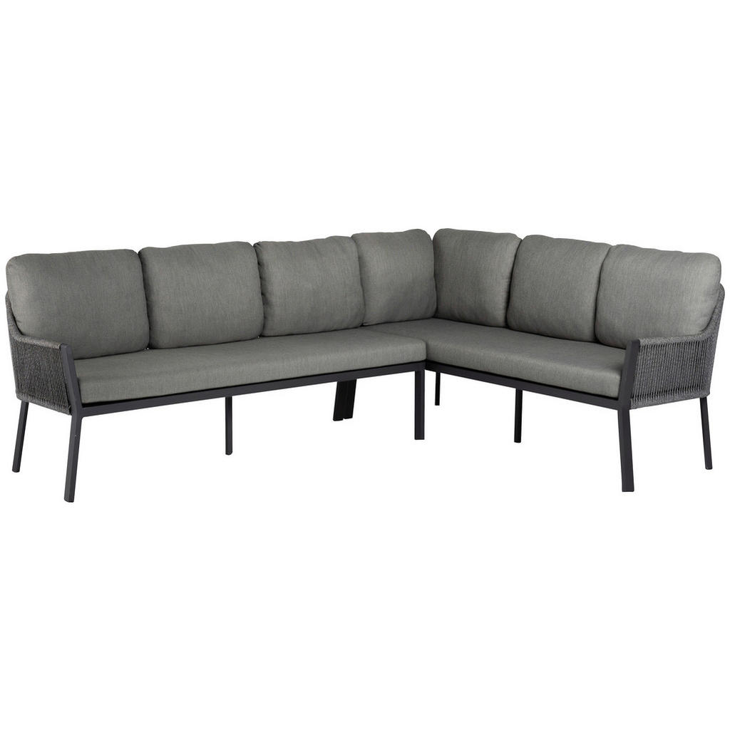 LOUNGE SET gladde stof aluminium