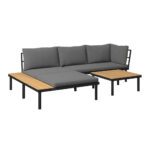 LOUNGE SET stof acacia massief ijzer thumbnail 1